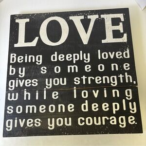 LOVE Inspirational Black and White Wall Plaque